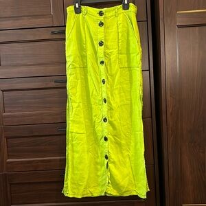 Urban Outfitters Neon Green Midi Skirt Size Small